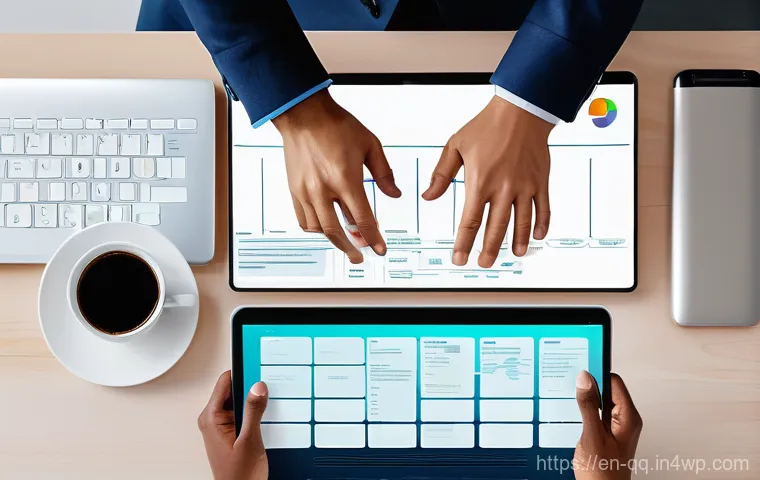 하이브리드 워크에서의 커뮤니케이션 팁 - **Prompt:** A dynamic and inclusive hybrid team meeting. In a modern, minimalist conference room, tw...